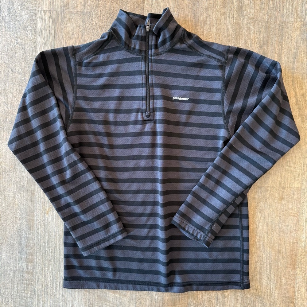 Patagonia Capilene Midweight 3 quarter zip striped pullover size medium (10)